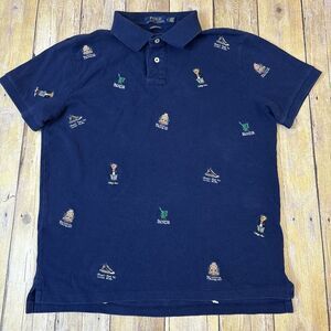 Polo Ralph Lauren All Over Polo Shirt Collegiate Crests Bears Sneakers Medium